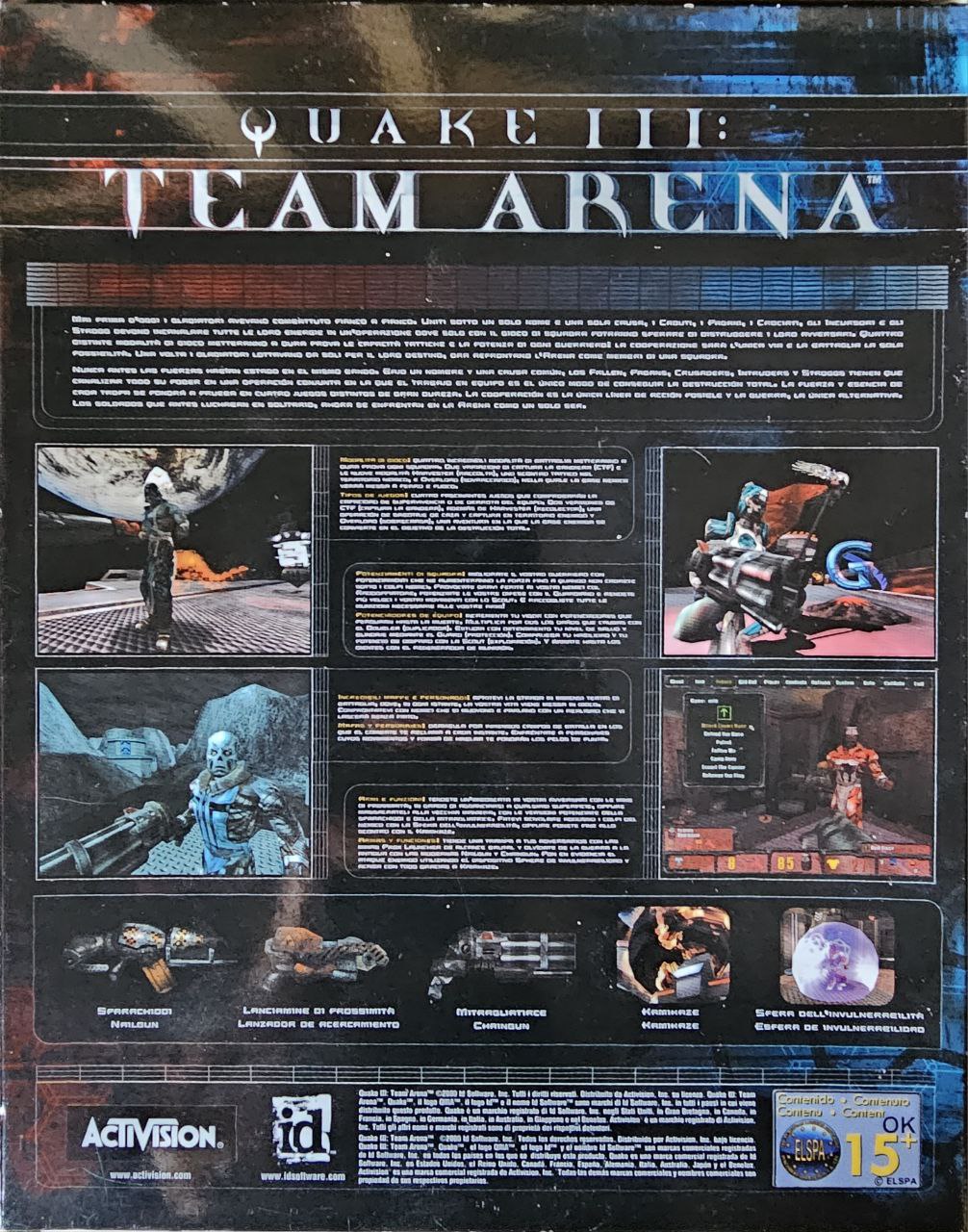 Quake III Team Arena back cover